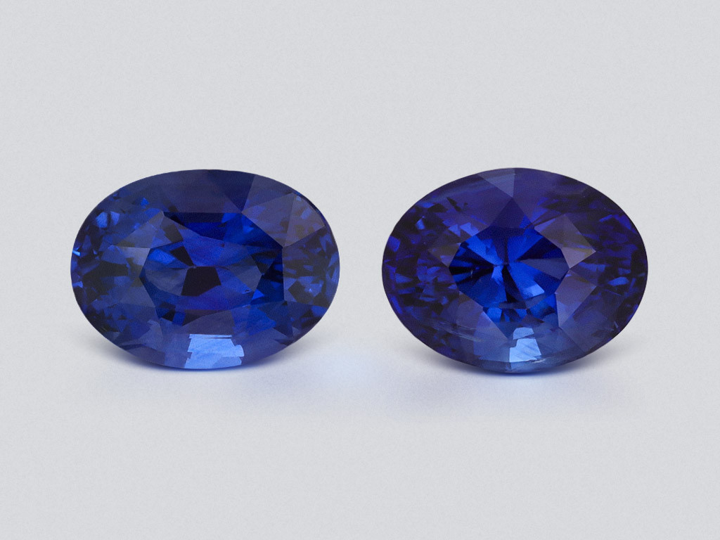Пара сапфиров Royal Blue в огранке кушон 9,04 карат, Шри-Ланка Изображение №1
