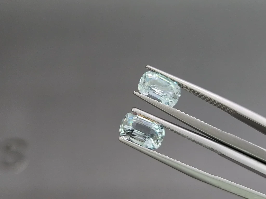 Сет аквамаринов в огранке кушон 5,23 карат, Мадагаскар Изображение №4