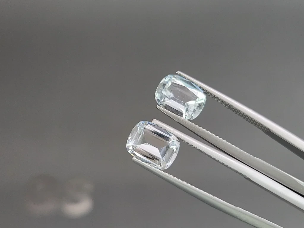 Сет аквамаринов в огранке кушон 6,40 карат, Мадагаскар Изображение №4