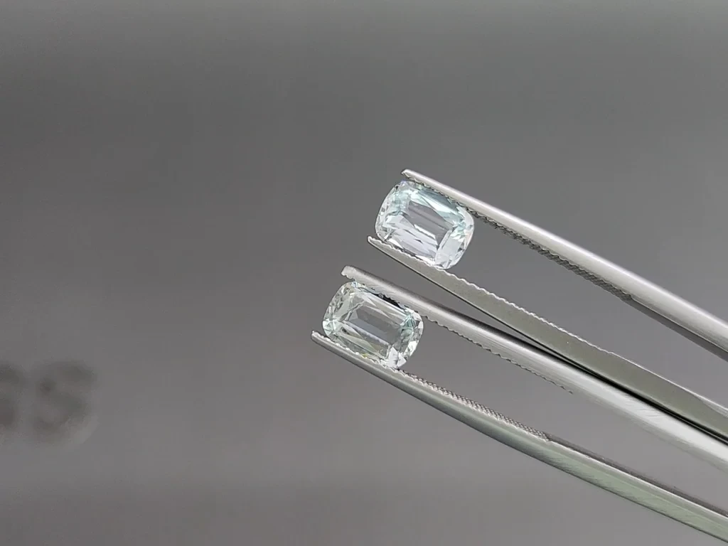 Сет аквамаринов в огранке кушон 3,88 карат, Мадагаскар Изображение №4