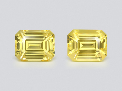 Пара негретых сапфиров Golden Yellow в огранке октагон 6,53 карат, Шри-Ланка photo