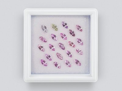 Сет калиброванных сапфиров 5x2,5 мм в огранке маркиз 3,09 карат/21 шт. photo