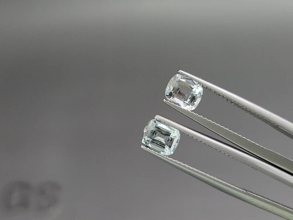 Сет аквамаринов в огранке кушон 2,74 карат, Мадагаскар Изображение №4