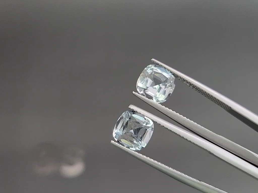 Сет аквамаринов в огранке кушон 6,18 карат, Мадагаскар Изображение №4