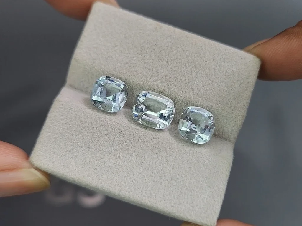 Сет аквамаринов в огранке кушон 6,18 карат, Мадагаскар Изображение №5