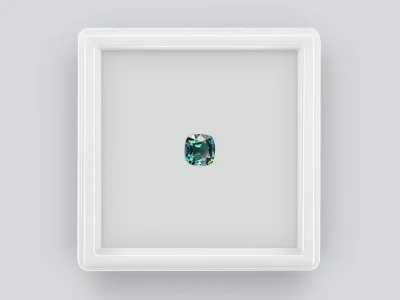 Teal сапфир из Мадагаскара в огранке кушон 1,15 карата, без облагораживания photo