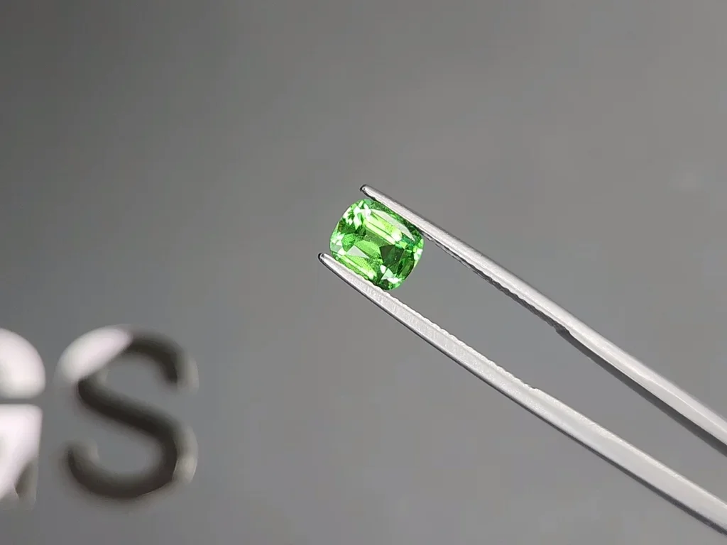Гранат цаворит Intense Green в огранке кушон 1,22 карата, Танзания  Изображение №3