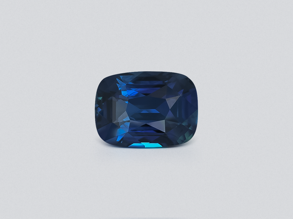 Негретый сапфир Teal в огранке кушон 14,09 карата, Шри-Ланка (GRS) Изображение №1