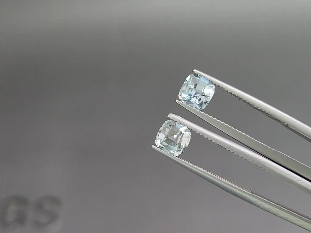 Сет аквамаринов в огранке кушон 4,16 карат, Мадагаскар Изображение №4