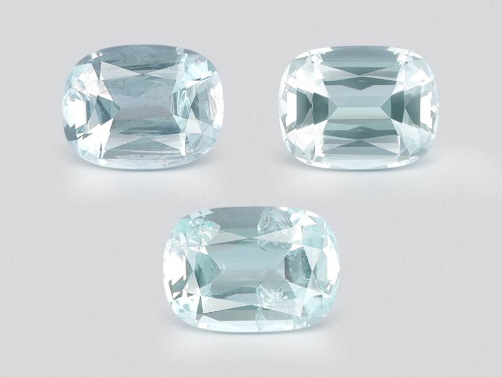 Сет аквамаринов в огранке кушон 5,95 карат, Мадагаскар Изображение №1