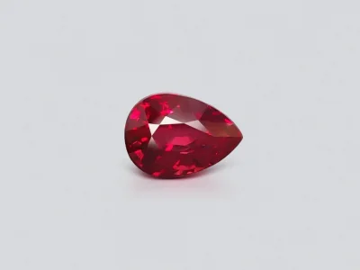 Инвестиционный негретый рубин 7,04 карат цвета Vibrant Red - Pigeon's blood, Мозамбик, GRS Platinum photo