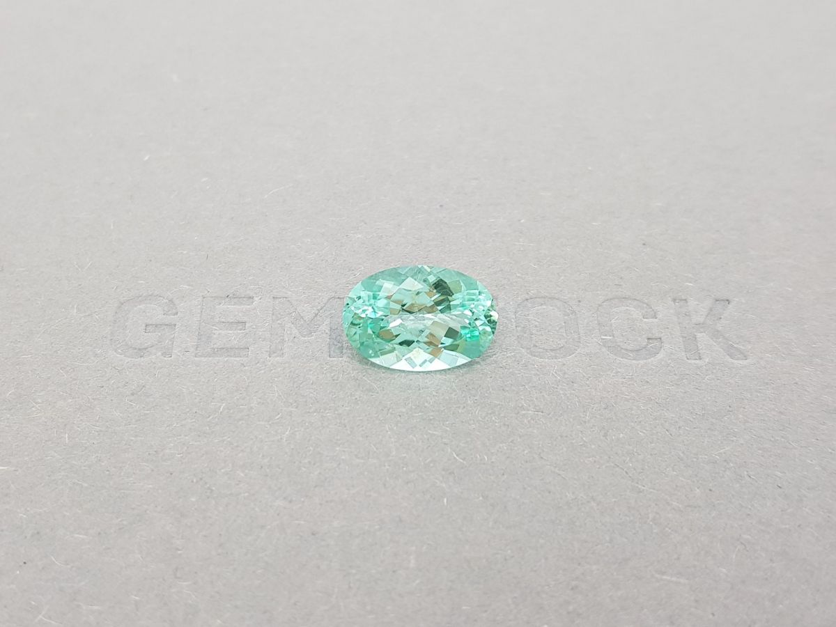 Голубовато-зелёный турмалин Параиба в огранке овал 3,30 карата, GIA фото №1