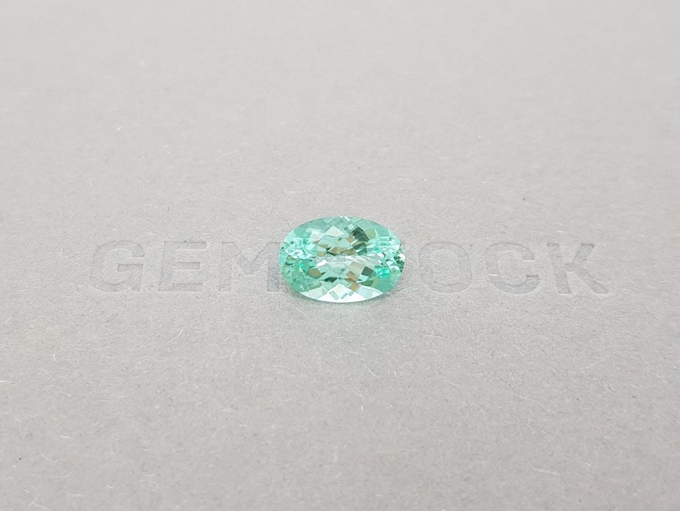 Голубовато-зелёный турмалин Параиба в огранке овал 3,30 карата, GIA Изображение №1
