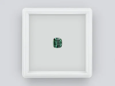Негретый teal сапфир в огранке кушон 1,36 карата, Мадагаскар photo