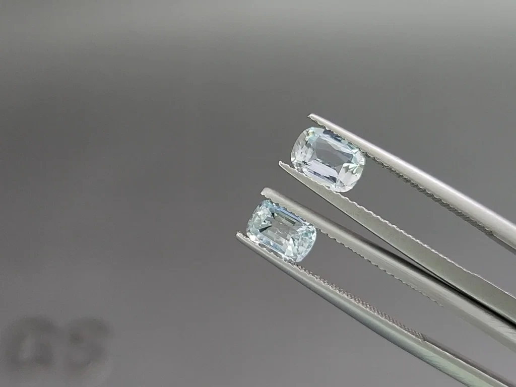 Сет аквамаринов в огранке кушон 2,56 карат, Мадагаскар Изображение №4