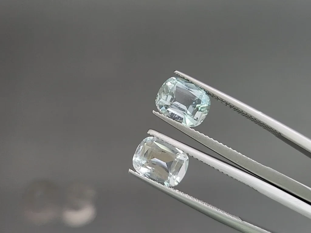 Сет аквамаринов в огранке кушон 5,97 карат, Мадагаскар Изображение №4