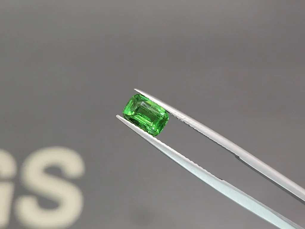Гранат цаворит Vivid Green в огранке кушон 1,37 карата, Танзания  Изображение №3