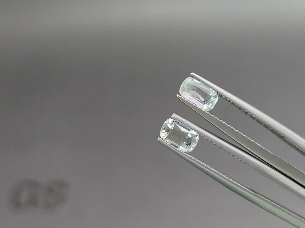 Сет аквамаринов в огранке кушон 2,52 карат, Мадагаскар Изображение №4