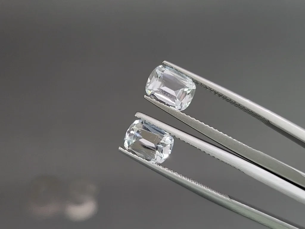 Сет аквамаринов в огранке кушон 4,29 карат, Мадагаскар Изображение №4
