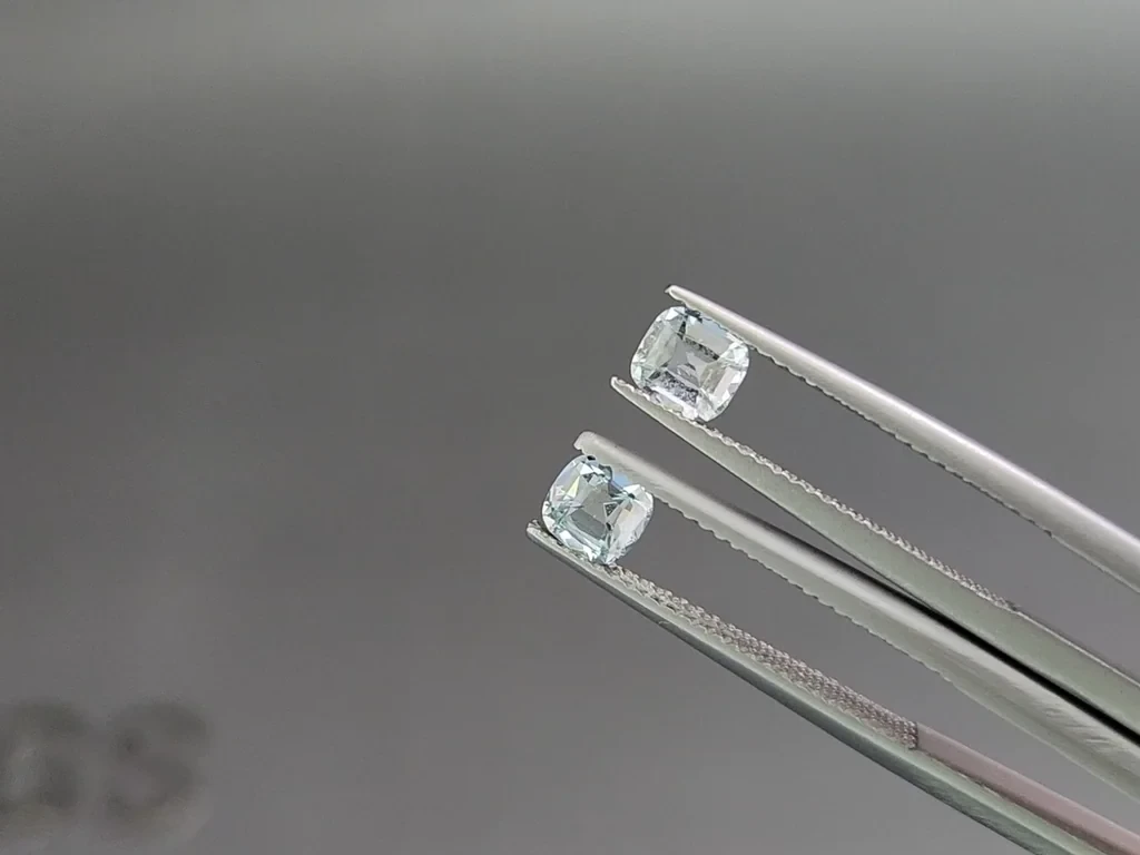 Сет аквамаринов в огранке кушон 1,87 карат, Мадагаскар Изображение №4