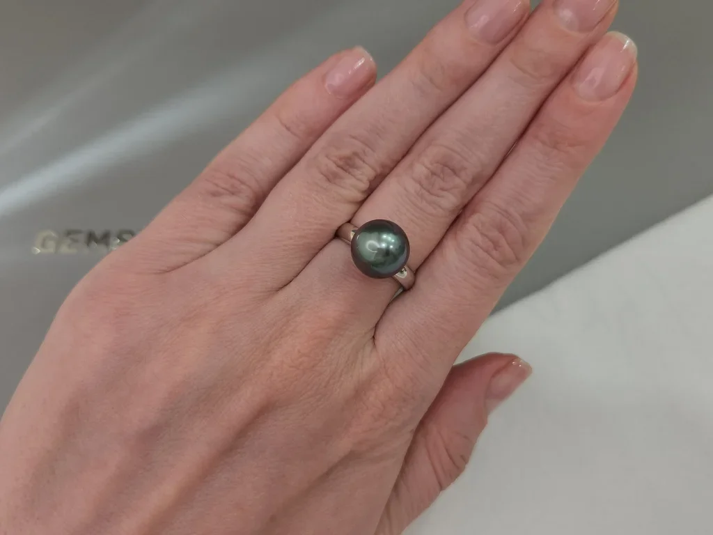 Таитянская морская жемчужина 11,3 мм высокого ювелирного качества Изображение №4