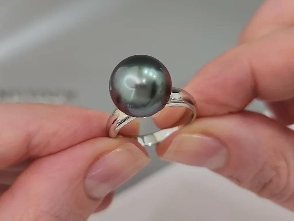 Таитянская морская жемчужина 11,3 мм высокого ювелирного качества Изображение №3