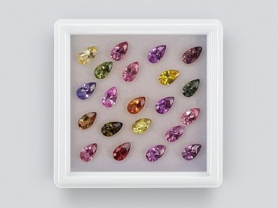 Сет калиброванных сапфиров 5x3 мм в огранке груша 4.91 карат/21 шт. photo