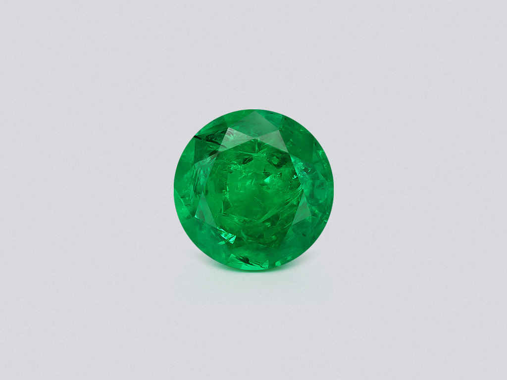 Изумруд Vivid Green в огранке круг 5,09 карата, Панджшер Изображение №1