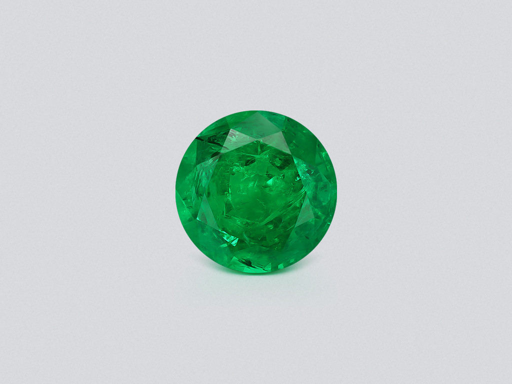 Изумруд Vivid Green в огранке круг 5,09 карата, Панджшер Изображение №1