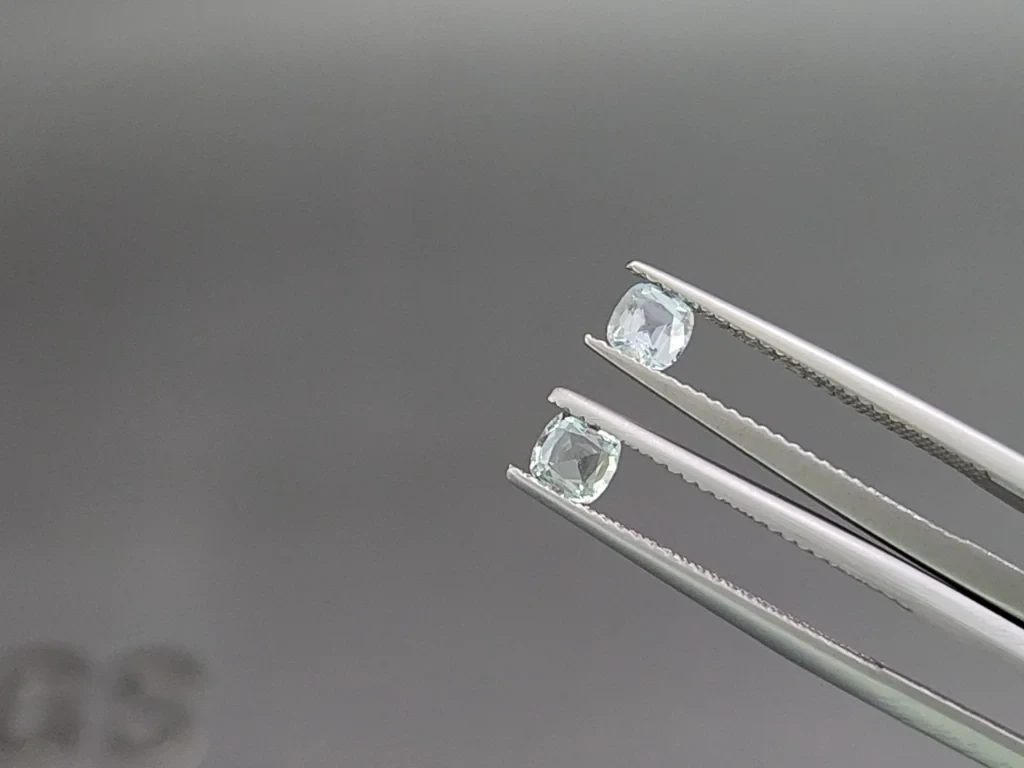 Сет аквамаринов в огранке кушон 1,00 карат, Мадагаскар Изображение №4