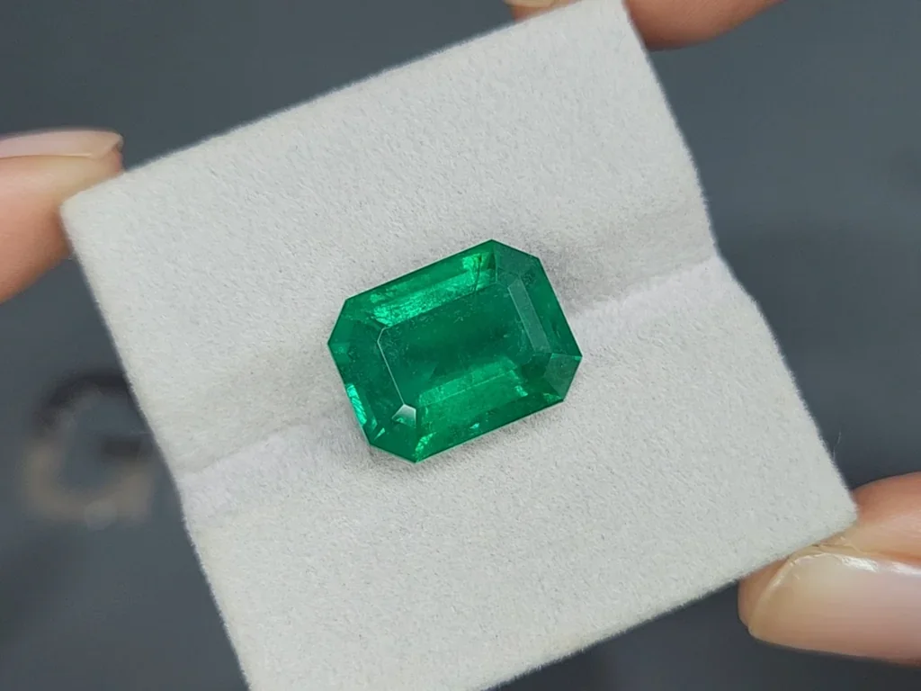 Изумруд Vivid Green в огранке октагон 9,91 карат, Замбия Изображение №4