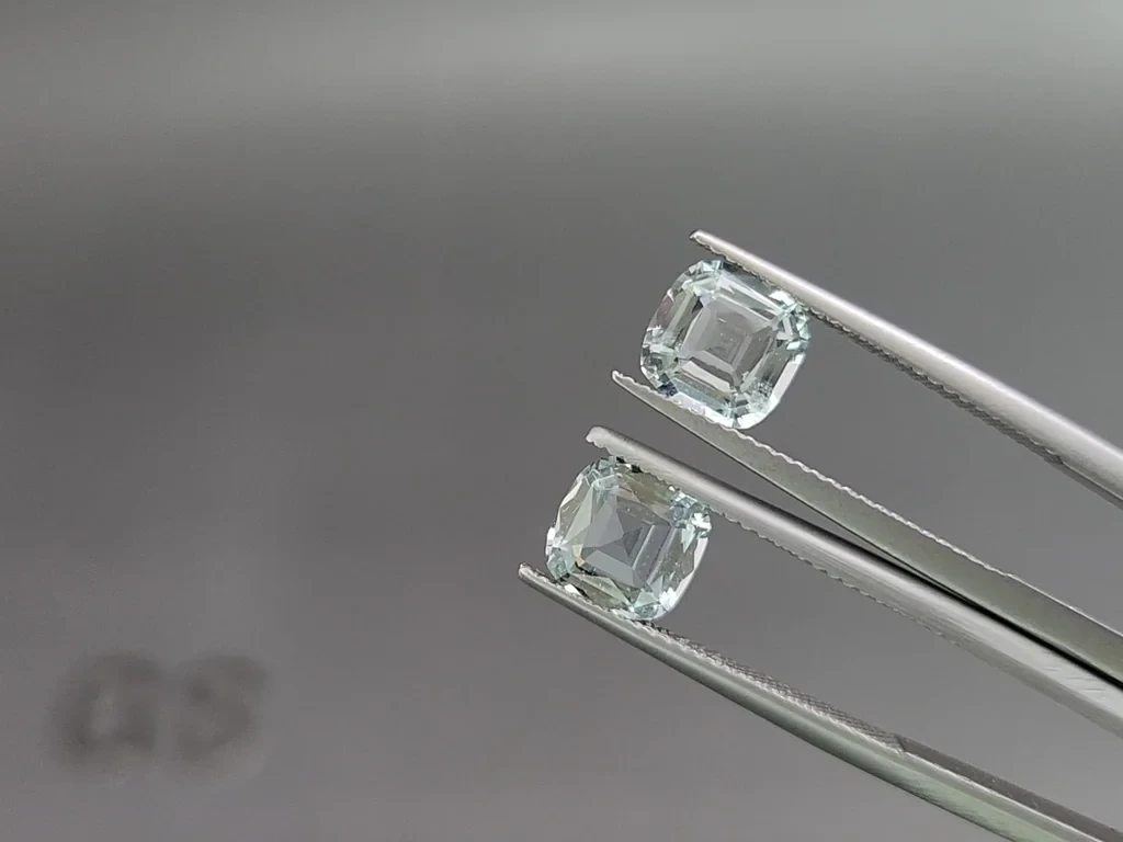 Сет аквамаринов в огранке кушон 5,55 карат, Мадагаскар Изображение №4
