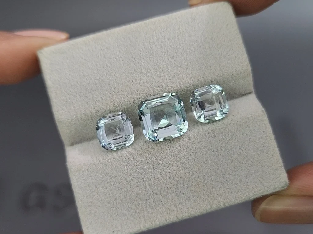Сет аквамаринов в огранке кушон 5,55 карат, Мадагаскар Изображение №5