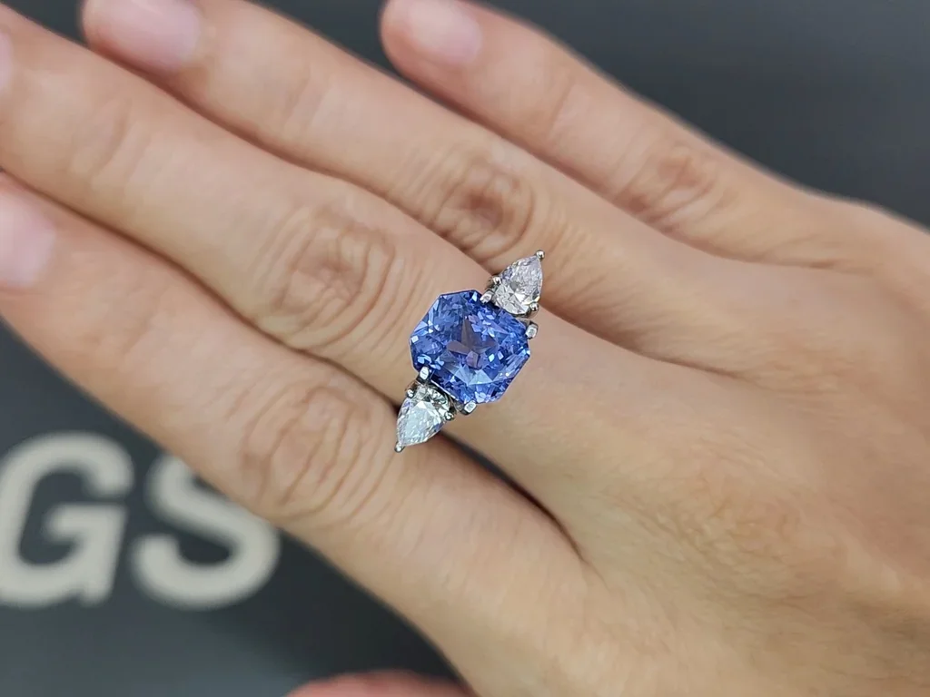 Сапфир Cornflower Blue в огранке радиант 5,00 карата, Шри-Ланка Изображение №5