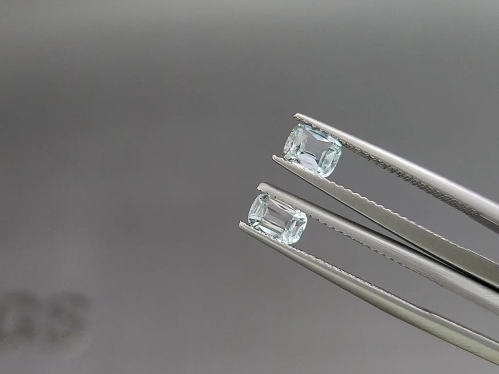 Сет аквамаринов в огранке кушон 2,04 карат, Мадагаскар Изображение №4