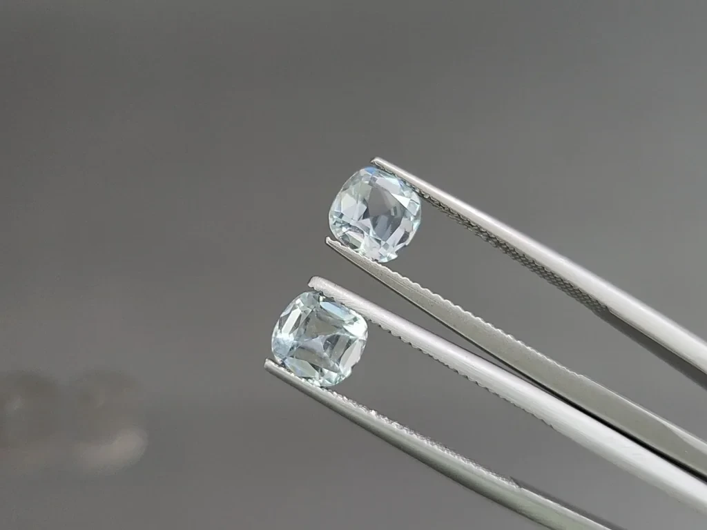 Сет аквамаринов в огранке кушон 3,16 карат, Мадагаскар Изображение №4
