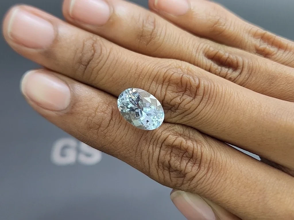 Аквамарин в огранке овал 5,38 карат, Мадагаскар  Изображение №2