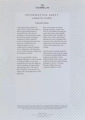 Сертификат Негретый рубин Crimson Red в огранке овал 2,06 карат, Мозамбик. Gubelin