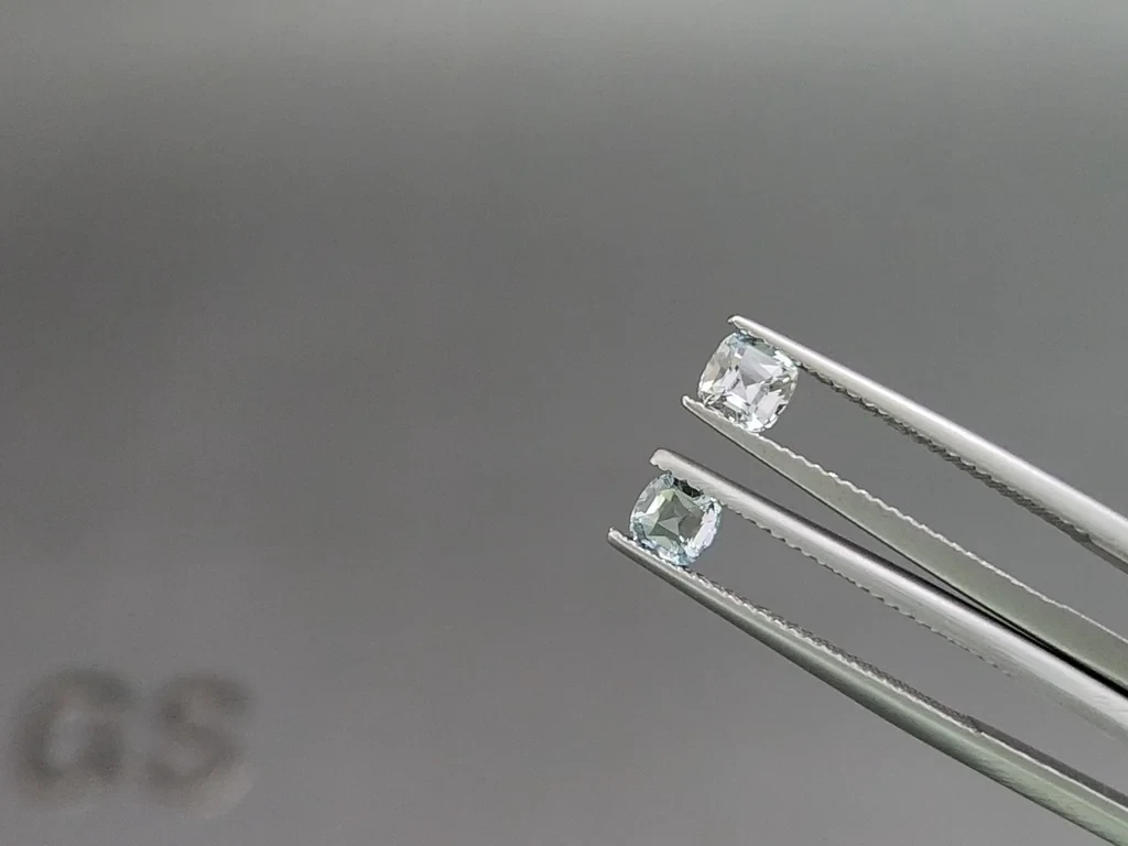 Сет аквамаринов в огранке кушон 1,62 карат, Мадагаскар Изображение №3