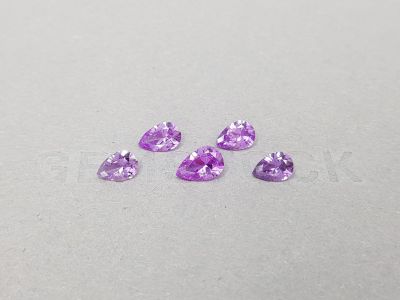 Сет ярко-фиолетовых мадагаскарских сапфиров 2,91 карата photo