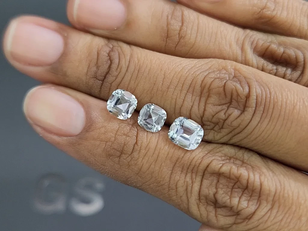 Сет аквамаринов в огранке кушон 2,69 карат, Мадагаскар Изображение №2