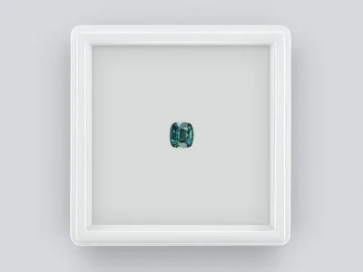 Teal сапфир в огранке кушон 0,95 карат, Мадагаскар photo