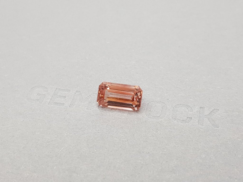 Кольцо с оранжево-розовым турмалином 3,56 карат в белом золоте 750 пробы Изображение №6