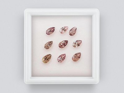 Сет калиброванных сапфиров 5x3 мм в огранке груша 2,07 карат/9 шт photo