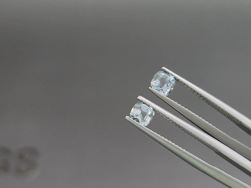 Сет аквамаринов в огранке кушон 1,48 карат, Мадагаскар Изображение №3