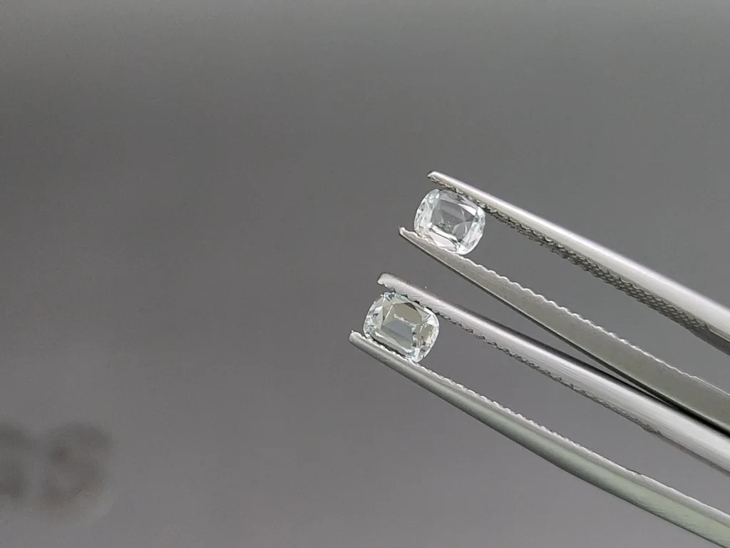 Сет аквамаринов в огранке кушон 1,25 карат, Мадагаскар Изображение №3