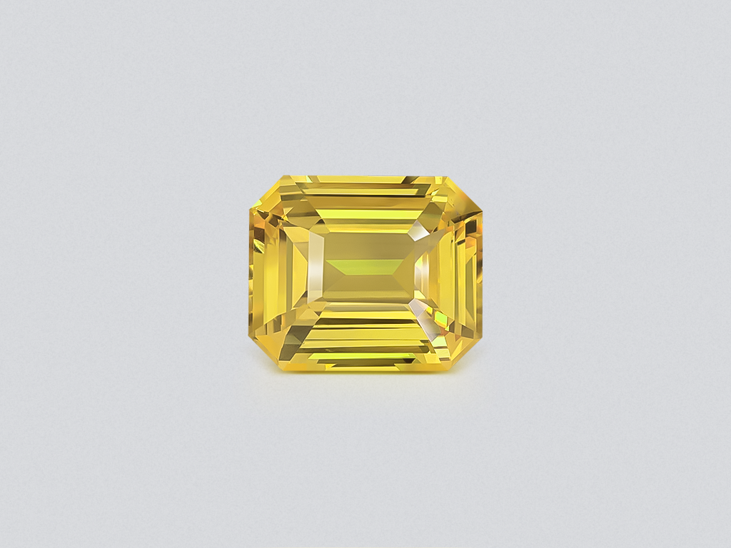 Негретый сапфир Vivid Yellow в огранке октагон 7,07 карат, Шри-Ланка Изображение №1