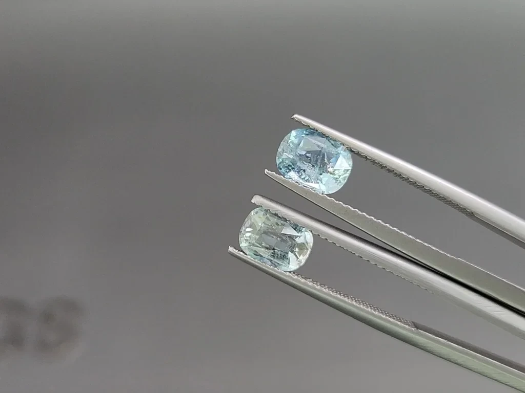 Сет аквамаринов в огранке кушон 3,12 карат, Мадагаскар Изображение №3
