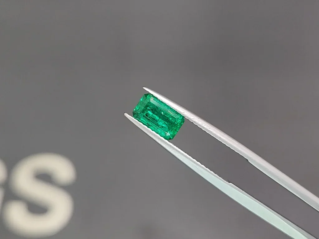 Изумруд Vivid Green в огранке октагон 1,23 карата, Панджшер Изображение №3