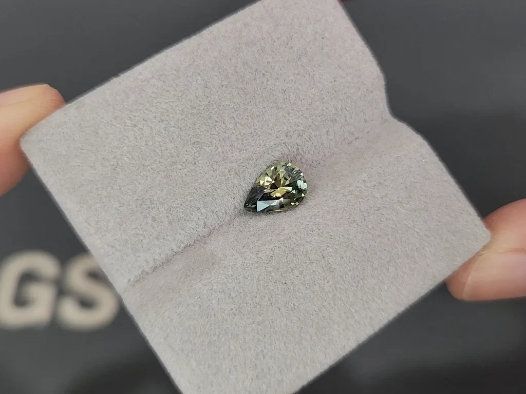 Негретый сапфир Teal в огранке груша 1,18 карат, Шри-Ланка Изображение №4